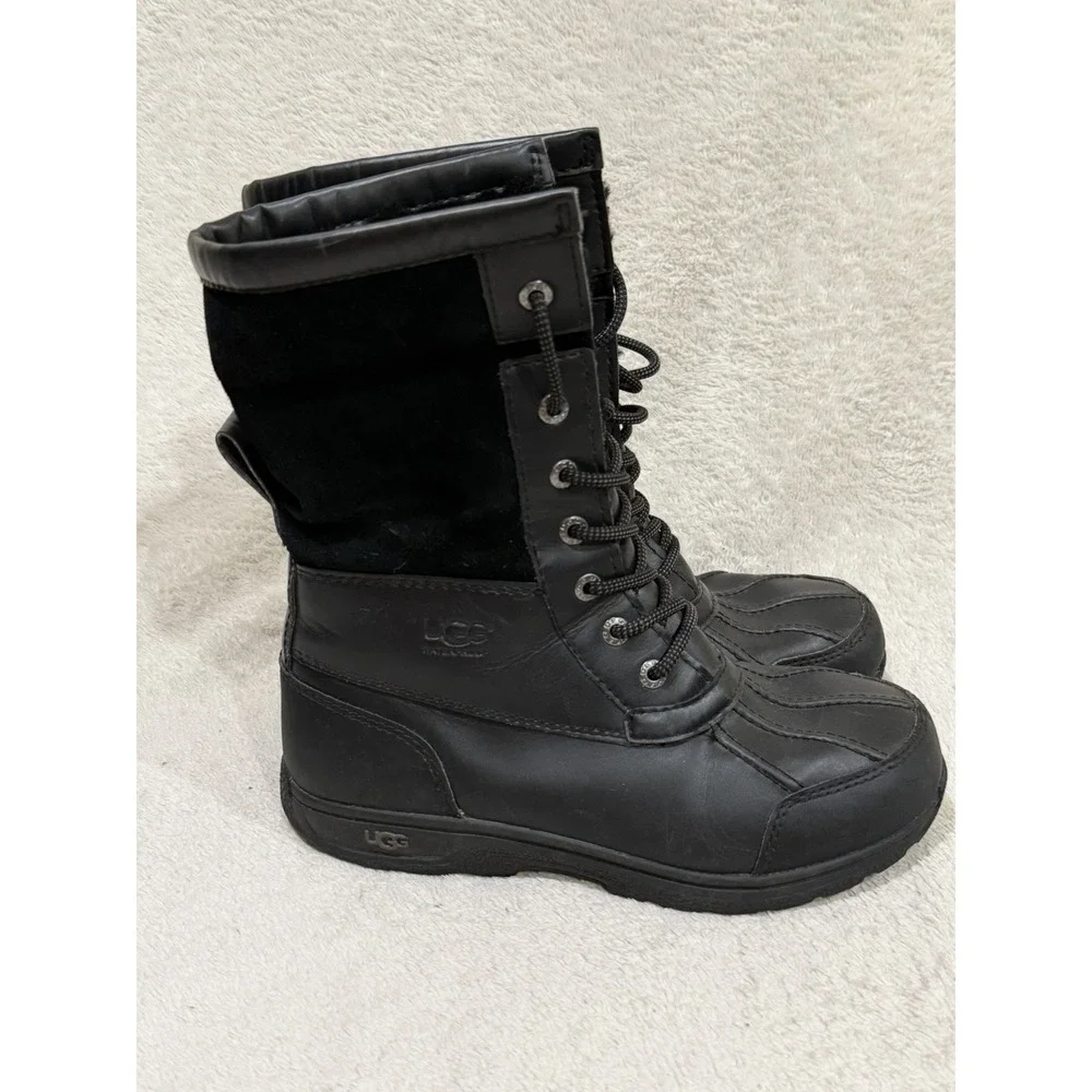 UGG Butte II CWR Black Kids Size 5 Lace-Up Waterproof Snow Boots 1098890K